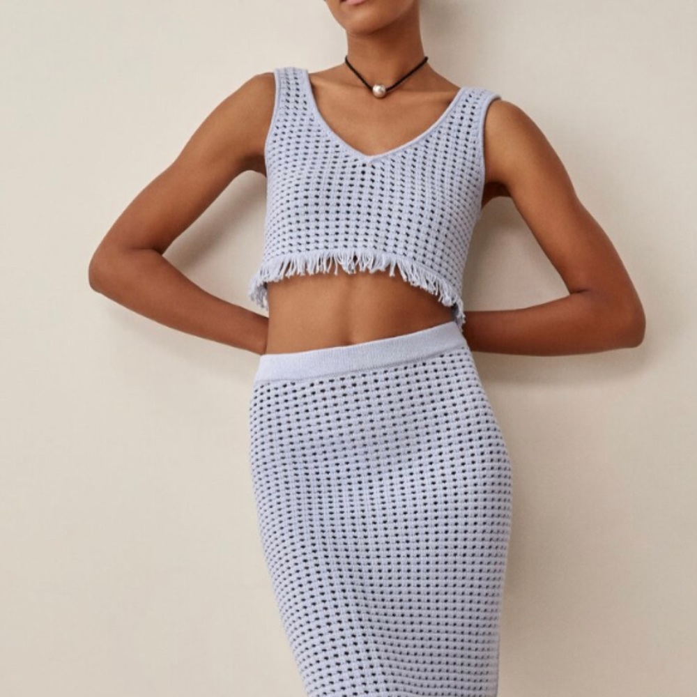 Reformation 🩵 Knit Lieta light blue top
